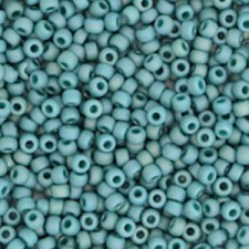 Miyuki rocailles Perlen 11/0 - Opaque glazed frosted rainbow peacock blue 11-4702